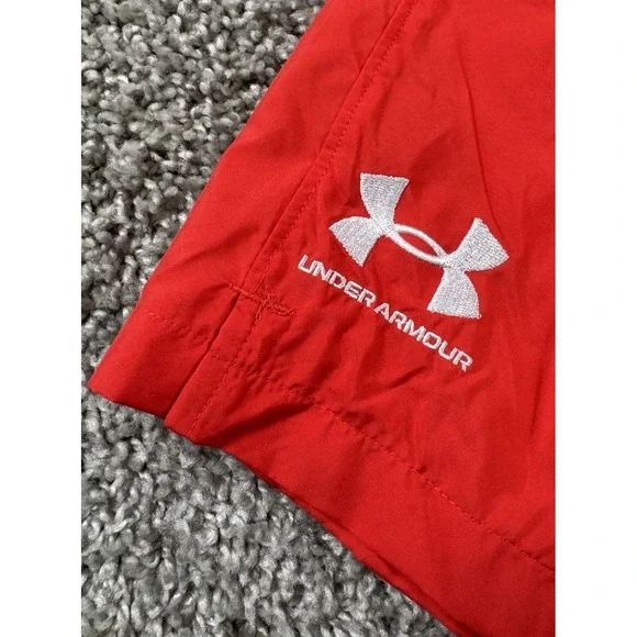 NEW Under Armour Mens Essential Volley Short Lined Loose Red Athletic Active XL - Picture 2 of 10
